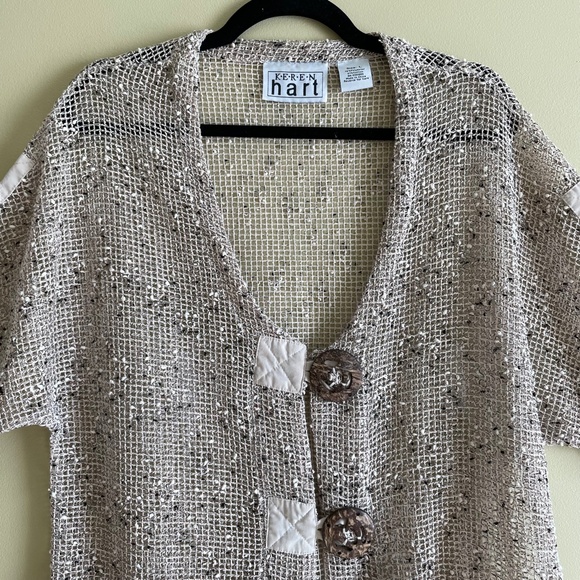 Keren Crochet Women’s Open Knit Cardigan Large Fairy Grunge Lagenlook Artsy - Picture 8 of 14